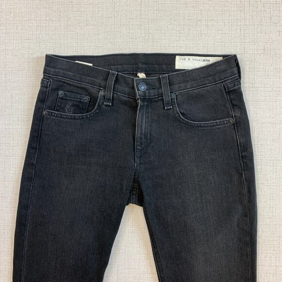 Rag & Bone Jeans Womens 24 Denim Rock with Holes Distressed Knee Mid Rise Skinny - Picture 4 of 13